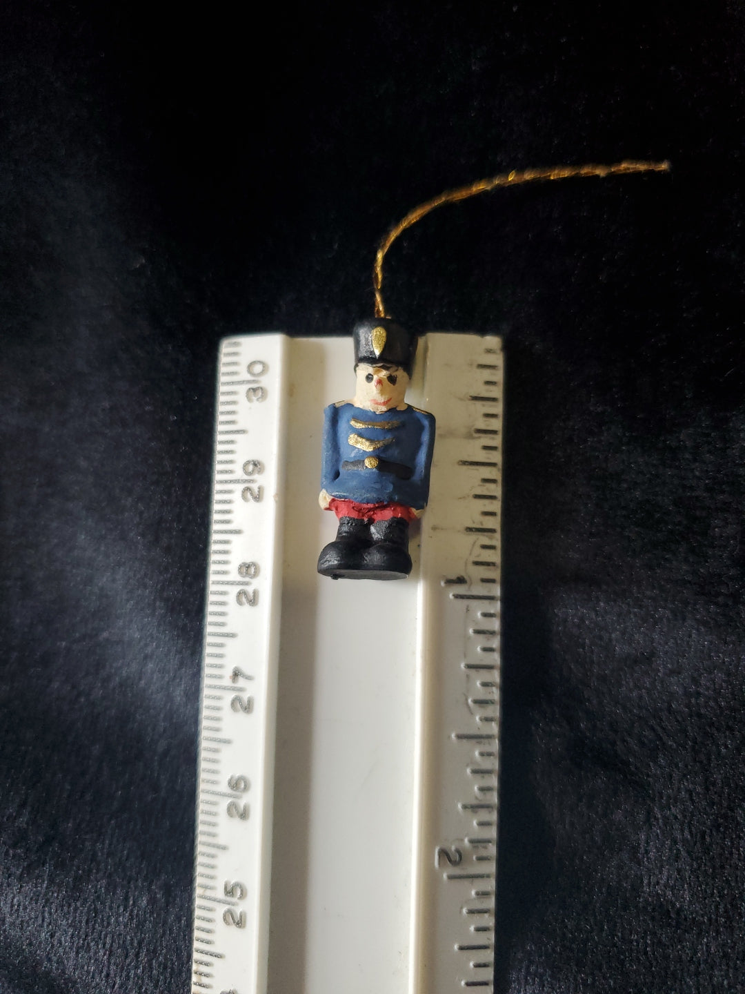 Vintage Miniature Wood Toy Solider Christmas Tree Ornament. 1" Tall