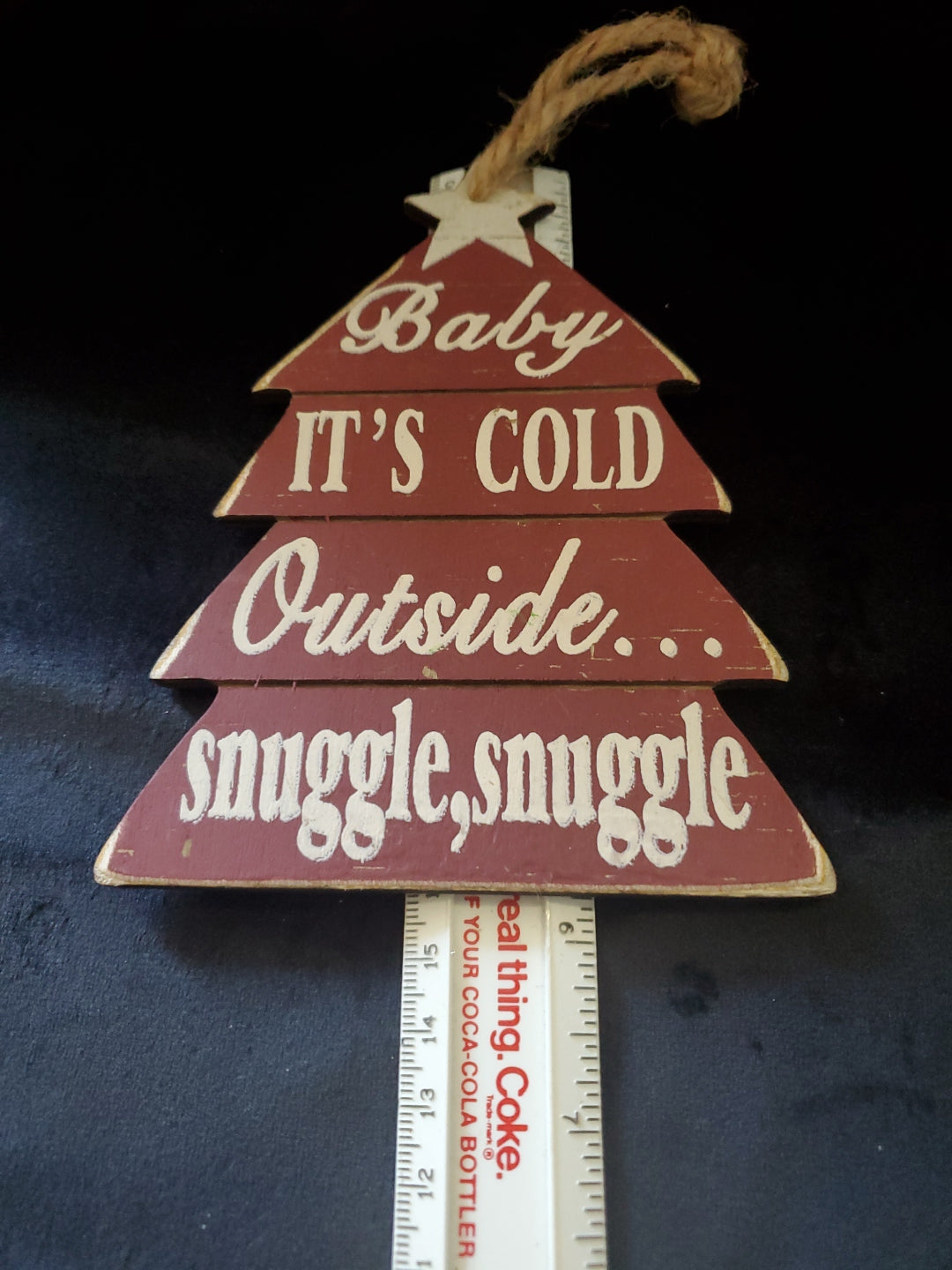 Nantucket Christmas Tree Ornament. "Baby It's Cold Outside... Snuggle, Snuggle". 5" Tall