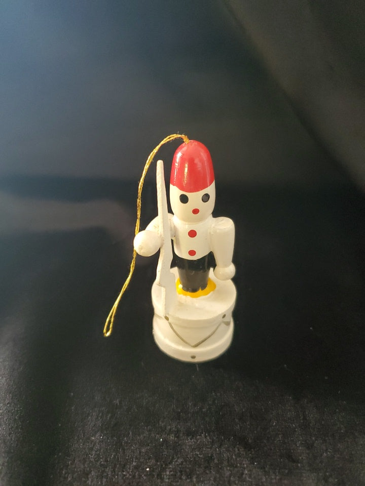 Vintage Wooden Toy Soldier Christmas Ornament. 3" Tall