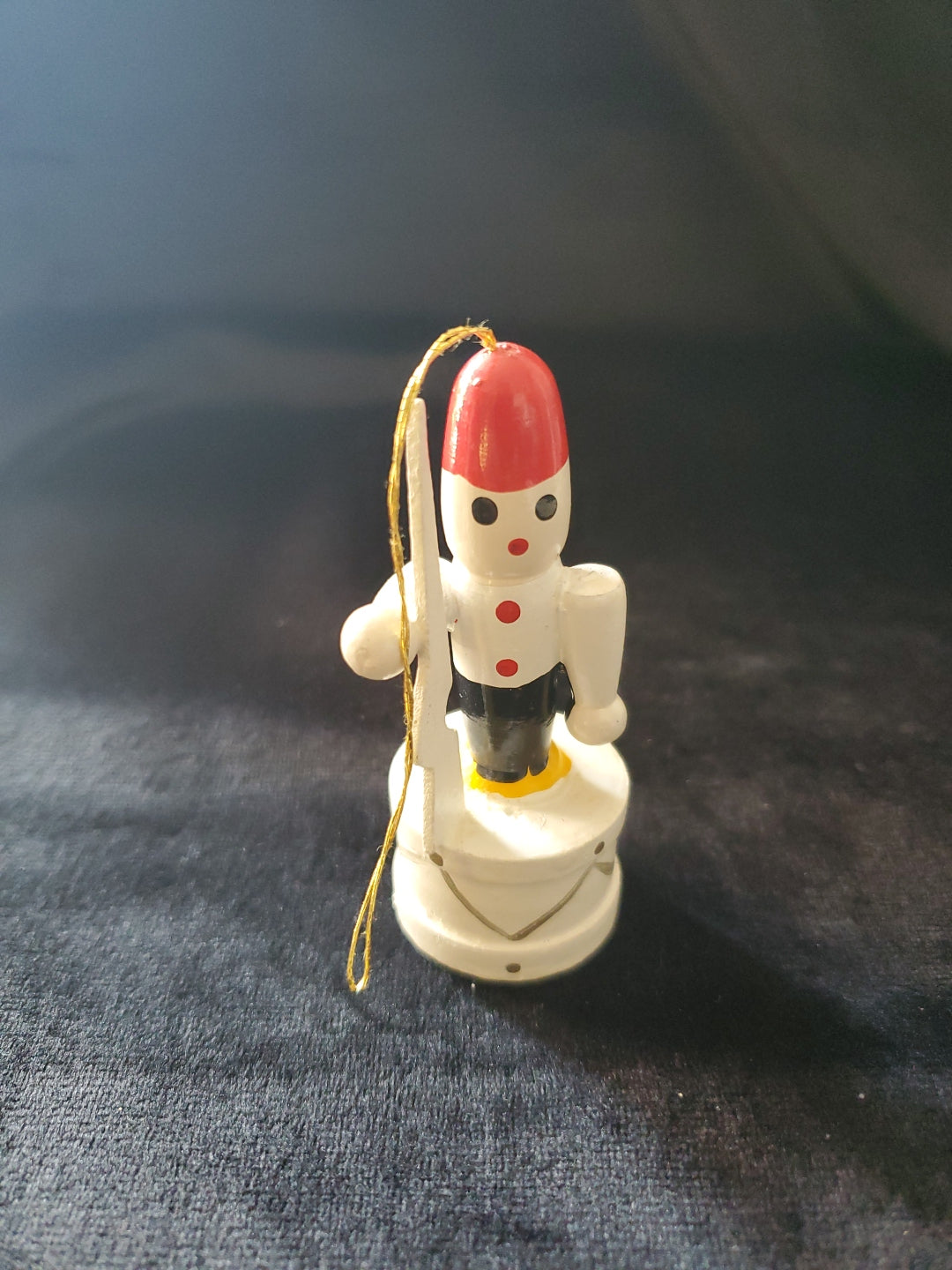 Vintage Wooden Toy Soldier Christmas Ornament. 3" Tall