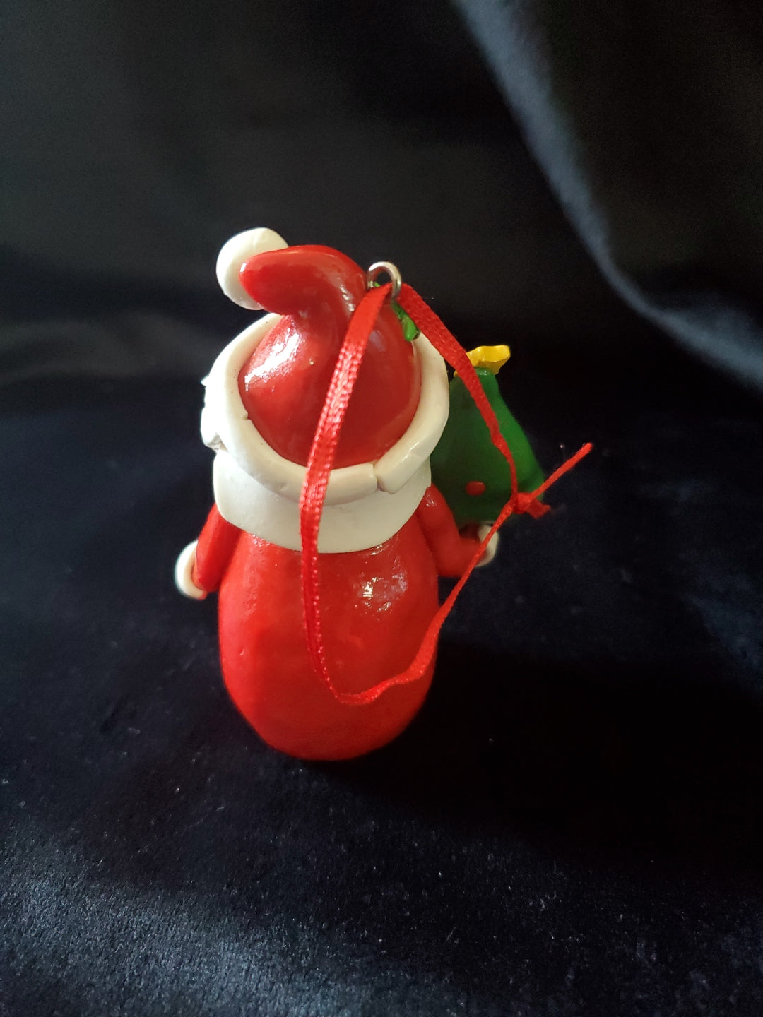 Whimsical Santa Claus Christmas Tree Ornament. Clay. 3.5" Tall.