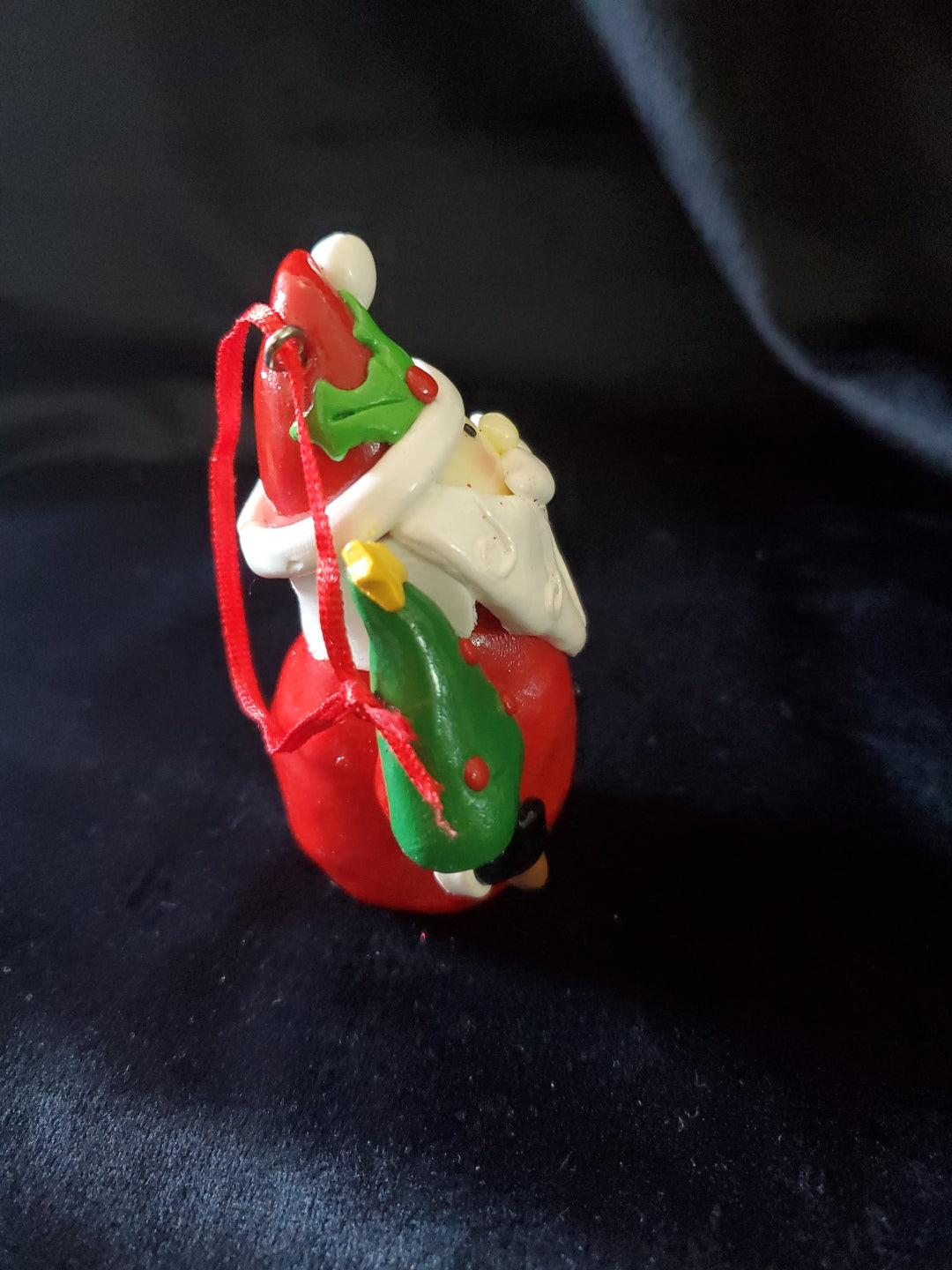 Whimsical Santa Claus Christmas Tree Ornament. Clay. 3.5" Tall.