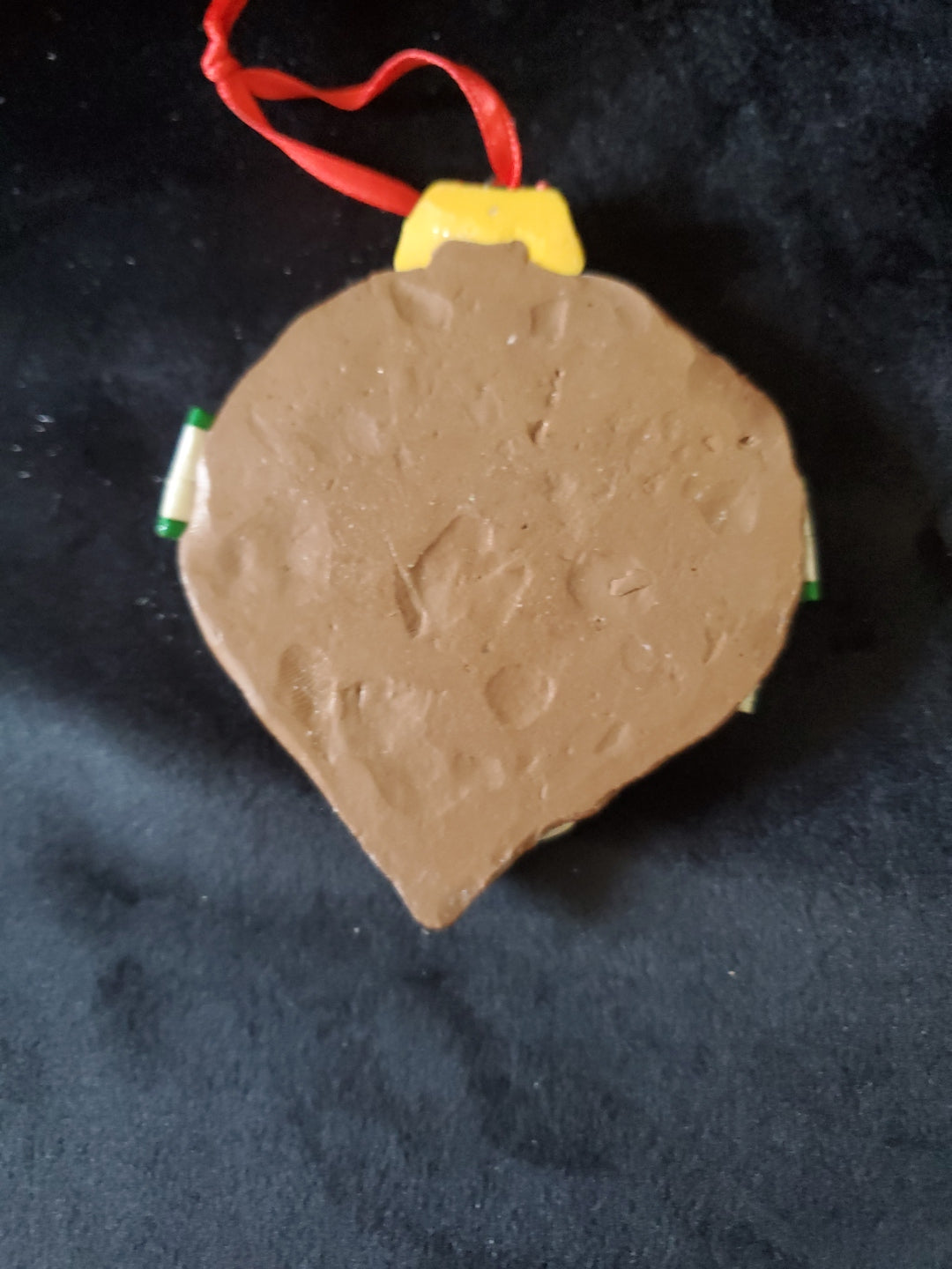 2 Frosted Christmas Ball Cookie Ornament. Clay. 3.75" Tall.